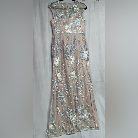 Alex Evenings Embroidered Florals Sweetheart Neck Long Dress Size 8 NWOT - Picture 5 of 9